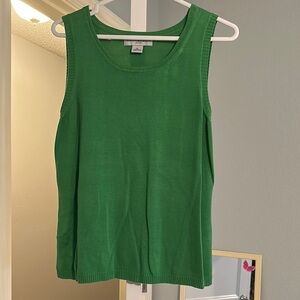 Sag Harbor Green Sleeveless Sweater Tank Top